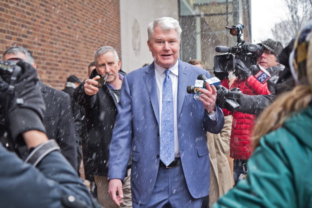 2019 02 1 kpaynter john dougherty-5 Union Leader John Dougherty exits federal court after he pled not guilty at his arraignment Friday, Feb. 1, 2019,(Kimberly Paynter/WHYY)