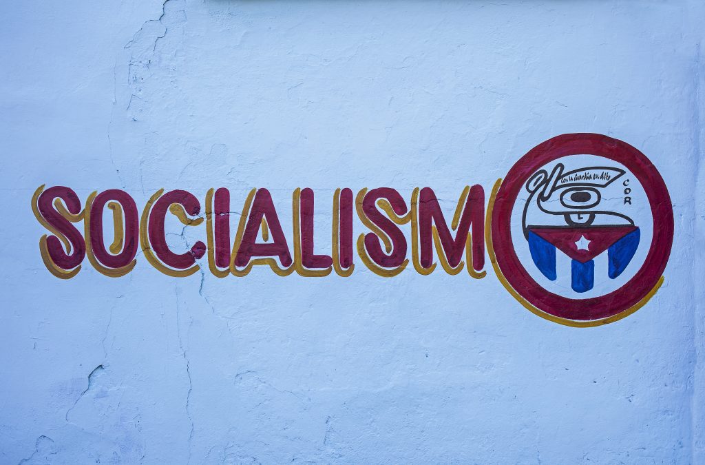 Havana Political propaganda, painted on a street wall, La Habana, Cuba (Lucas Vallecillos/VWPics via AP Images)
