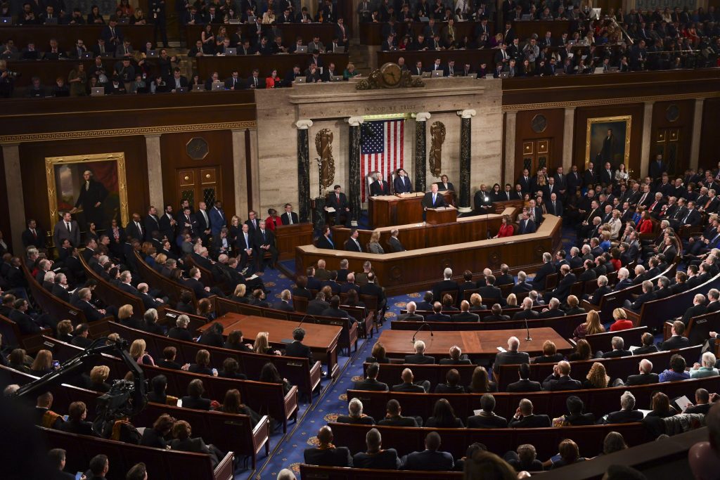 State Of Union Trump In this Jan. 30, 2018, file photo, President Donald Trump delivers his State of the Union address to a joint session of Congress on Capitol Hill in Washington. Trump will be surrounded by living reminders of the 2018 election that delivered Democrats the House majority and elected a record number of women. (Susan Walsh/AP Photo, File)
