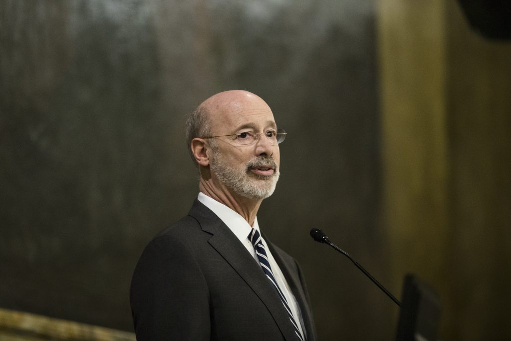 Tom Wolf Democratic Gov. Tom Wolf delivers his budget address for the 2019-20 fiscal year to a joint session of the Pennsylvania House and Senate in Harrisburg last week. He spoke before the Philadelphia Chamber of Commerce Monday, calling for a candid look at legalizing recreational marijuana. (AP Photo/Matt Rourke)