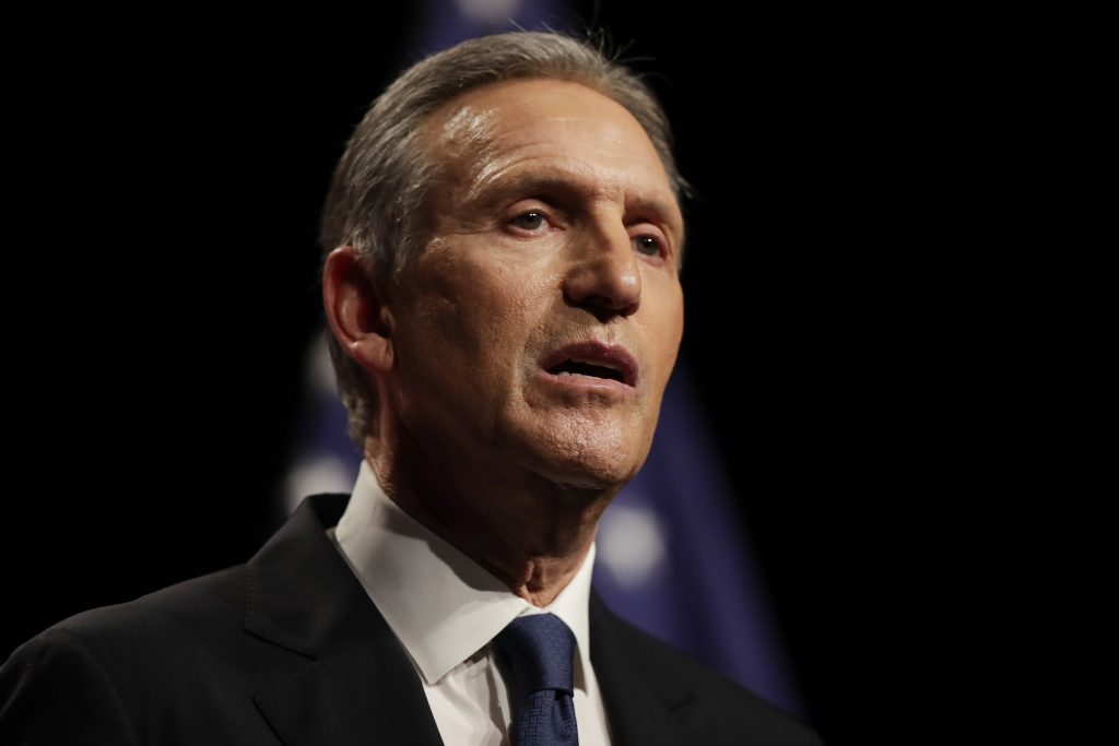 Howard Schultz Former Starbucks CEO Howard Schultz speaks at Purdue University in West Lafayette, Ind., Thursday, Feb. 7, 2019. (AP Photo/Michael Conroy)