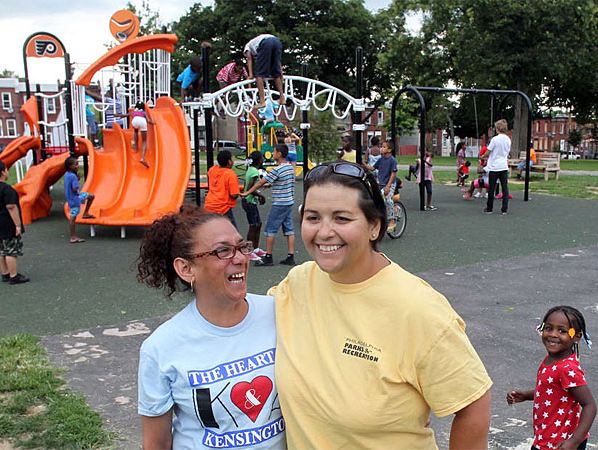 Patty-Pat Kozlowski (right) working at McPherson Square Day Camp. (Provided)