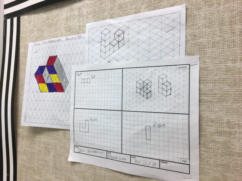 IMG_2879 Sketches show the first step in the process of designing 3D puzzles. (Mark Eichmann/WHYY)