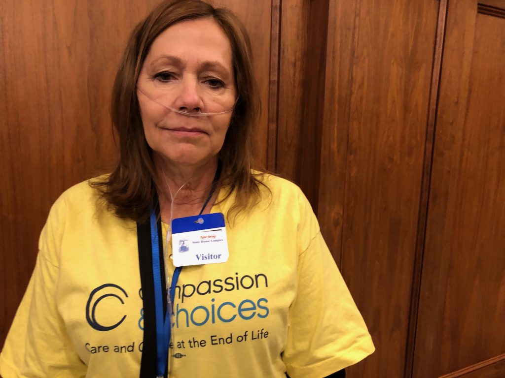 Laurie Wilcox Laurie Wilcox, a retired nurse with rheumatoid arthritis, said her parents suffered through their final days and did not have the ability to end their lives peacefully with medication. (Joe Hernandez/WHYY)