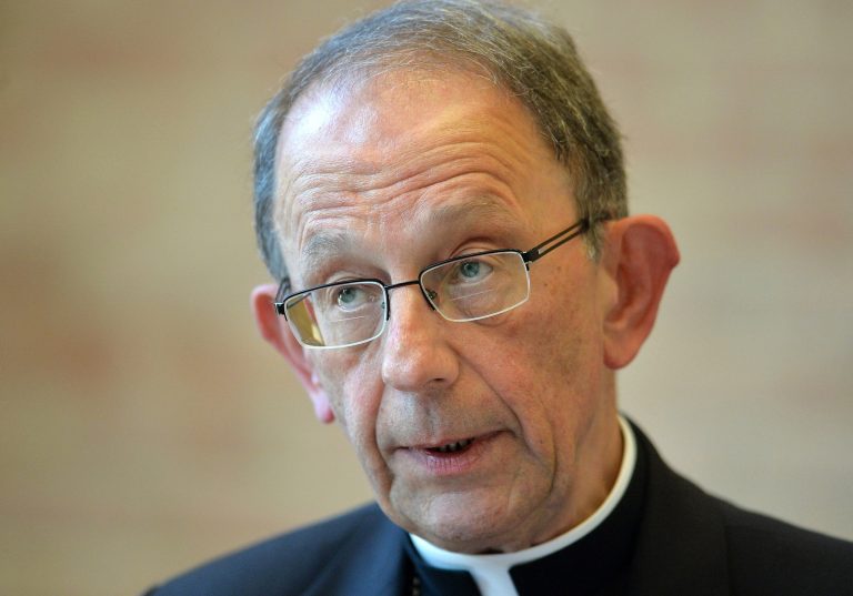 Erie Catholic Bishop Lawrence T. Persico reads a statement during a news conference at the St. Mark Catholic Center in Erie on Aug. 14. In responding to the state Attorney General's grand jury report on sex abuses in the Catholic Diocese of Erie and five other Pennsylvanian Roman Catholic dioceses, Persico apologized to the victims and detailed steps the diocese is taking to keep abuse from occurring again.