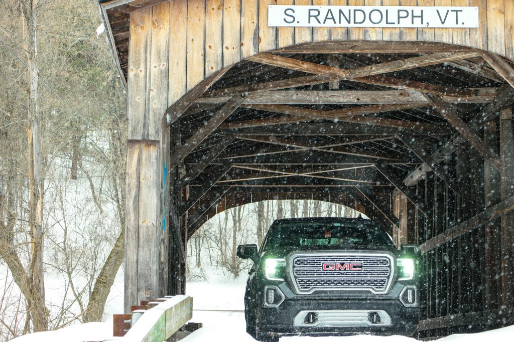 SAMSUNG CSC Author and family seeking refuge in a snow covered bridge in Vermont. (Photo Courtesy/Jeff Bogle)