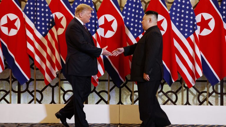 President Trump meets North Korean leader Kim Jong Un on Wednesday as their second summit begins in Hanoi. (Evan Vucci/AP)
