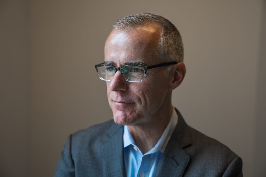 Andrew McCabe talked about his new memoir with NPR’s Morning Edition. Andrew McCabe talked about his new memoir with NPR's Morning Edition.
(Amr Alfiky/NPR)