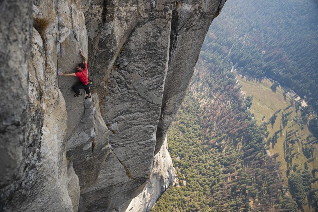 Alex Honnold’s ascent of El Capitan in Yosemite National Park — without ropes or safety equipment — was the subject of the documentary film Free Solo. Alex Honnold's ascent of El Capitan in Yosemite National Park — without ropes or safety equipment — was the subject of the documentary film Free Solo. (Jimmy Chin/National Geographic)