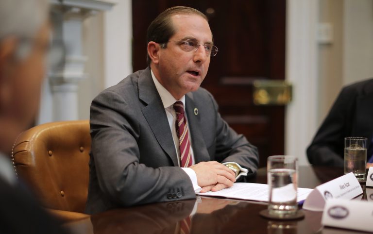 Health and Human Services Secretary Alex Azar delivers remarks to reporters while participating in a roundtable about health care prices at the White House on Jan. 23. (Chip Somodevilla/Getty Images)