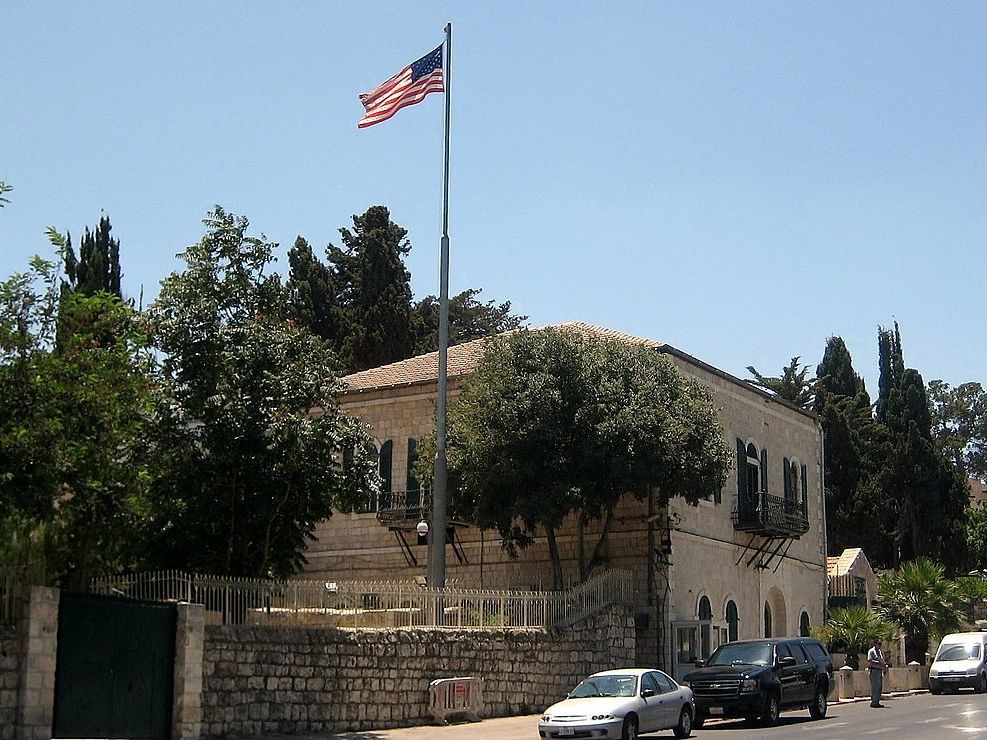This old building had until now served as the U.S. Consulate General in Jerusalem, which oversaw a key diplomatic line to Palestinian officials. This old building had until now served as the U.S. Consulate General in Jerusalem, which oversaw a key diplomatic line to Palestinian officials. (Wikipedia)