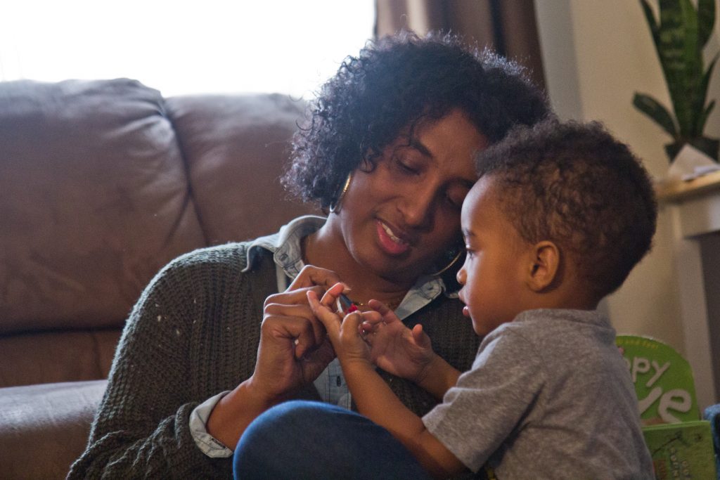 2019 03 19 postpartum depression home visit-5 (1) Stephanie Lee remembers the period after her son Santeno, 2, was born. (Kimberly Paynter/WHYY)