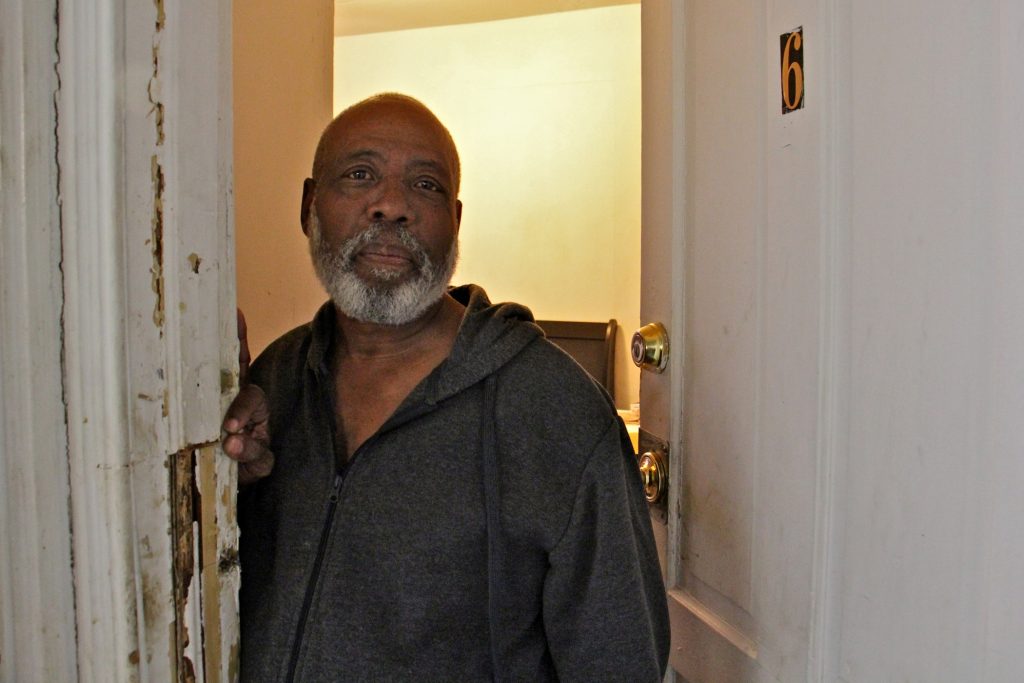 2019 03 21-e lee-james smith jr-philadelphia-rooming house James Smith Jr. rents a room in Victor Pickney's rooming house. (Emma Lee/WHYY)
