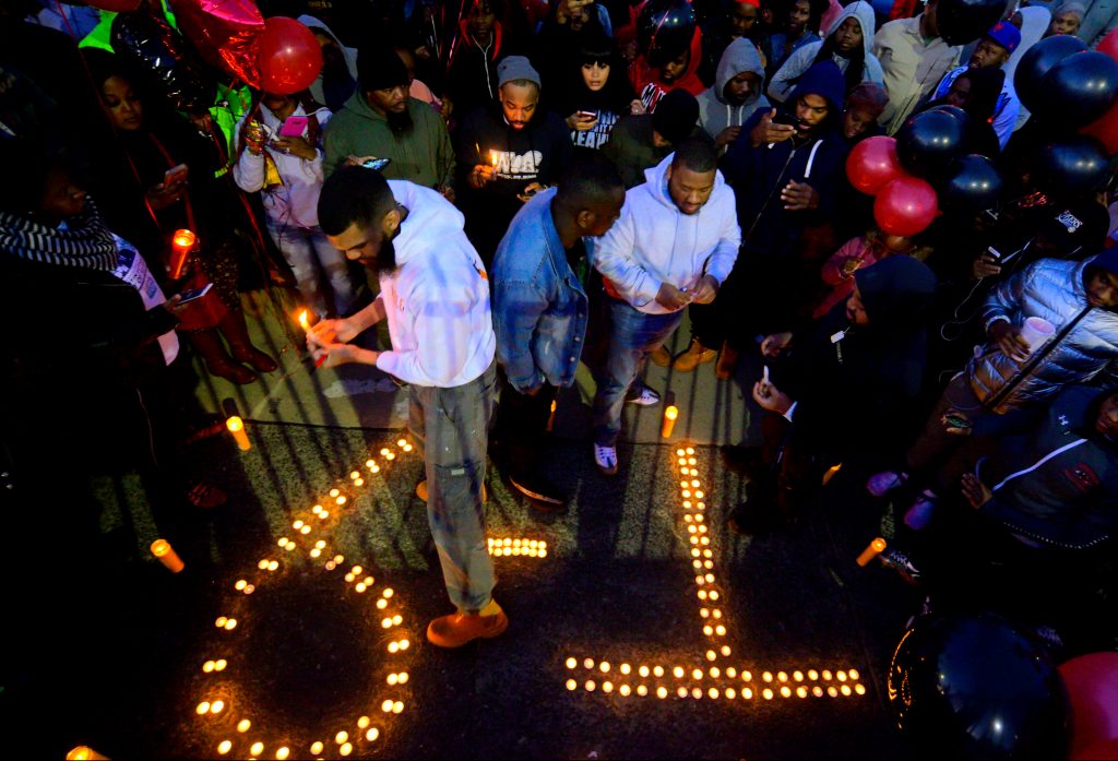 Local Battle Rapper Remembered By Fans and Friends Hundreds of fans, friends and family mourn at a vigil for battle rapper Akeem Mickens (professionally known as Tech9) at the Happy Hollow playground, in the Germantown section of Philadelphia on Tuesday Jan 26, 2019. (Bastiaan Slabbers for WHYY)