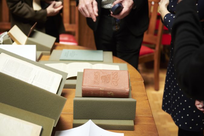 Early editions of Leaves of Grass are included in the Whitman at 200 Symposium pop-up exhibition. (Natalie Piserchio for WHYY)