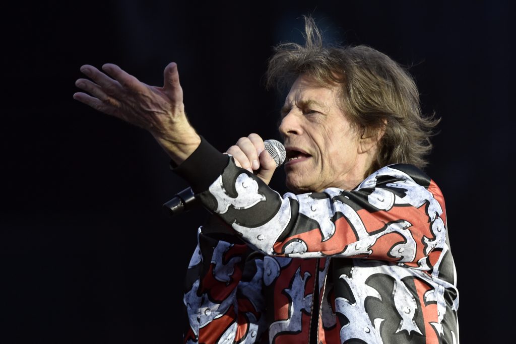 MICK JAGGER Mick Jagger of the Rolling Stones performs on stage during the concert of his band in Prague, Czech Republic, July 4, 2018 within their No Filter tour on a stage that is 32 metres high and nearly 80 metres long. (Vit Simanek /CTK via AP Images)