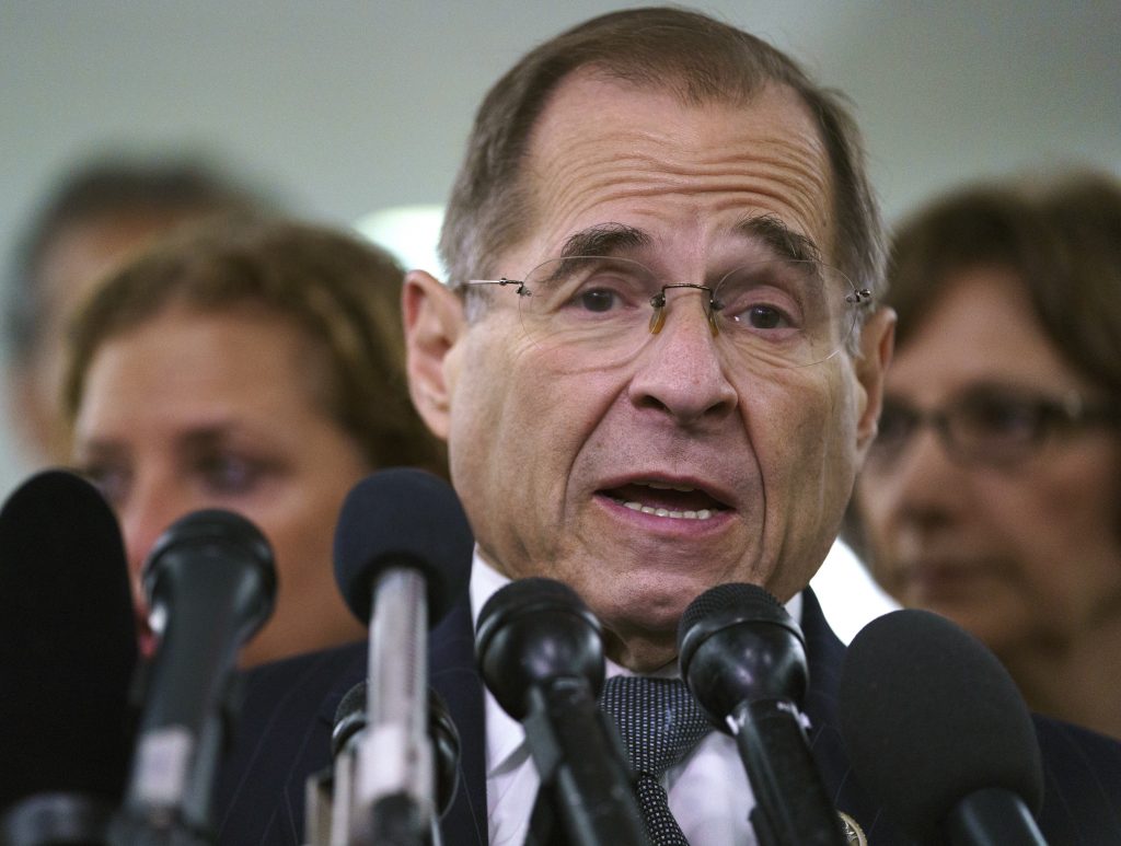 Jerry Nadler House Judiciary Committee ranking member Jerry Nadler, D-N.Y., talks to media during a Senate Judiciary Committee hearing on Capitol Hill in Washington, Friday, Sept. 28, 2018. (Carolyn Kaster/AP Photo)