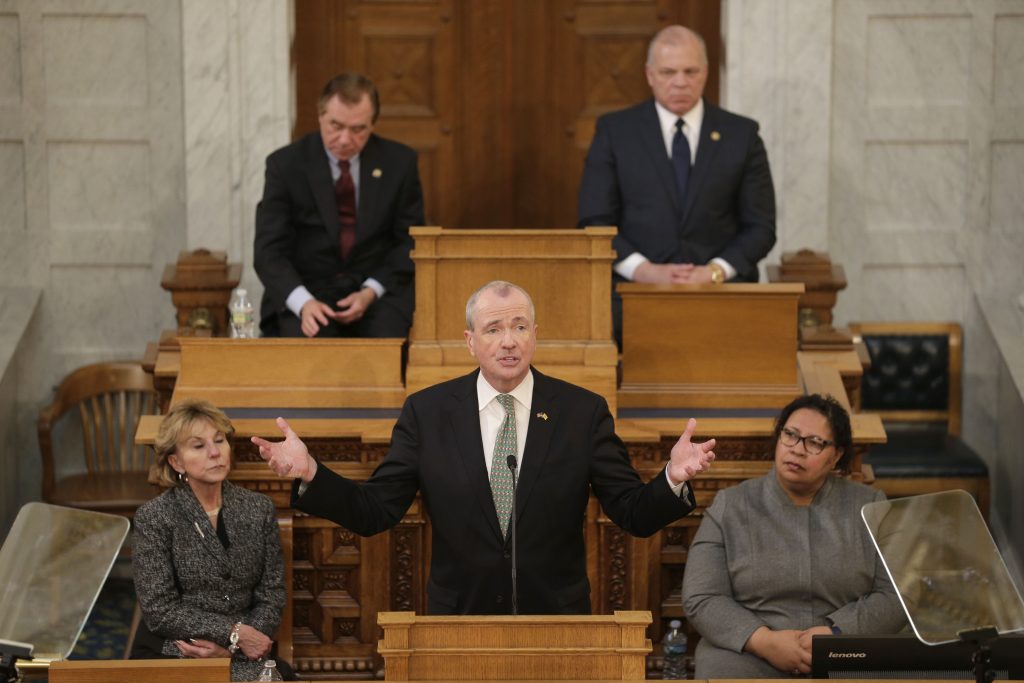 Phil Murphy New Jersey Gov. Phil Murphy speaks to a joint meeting of the Democratic-led Assembly and Senate in Trenton, N.J., Tuesday, March 5, 2019. Murphy unveiled his second budget Tuesday, calling for about $1 billion in increased spending that would be financed by higher income tax rates on wealthy residents and savings in public worker benefits. (Seth Wenig/AP Photo)