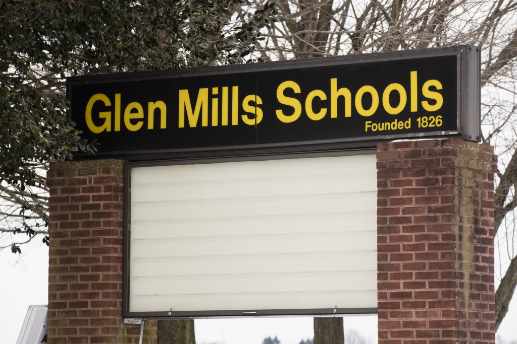 Reform School-Abuse Allegations A sign stands outside the Glen Mills Schools in Glen Mills, Pa.