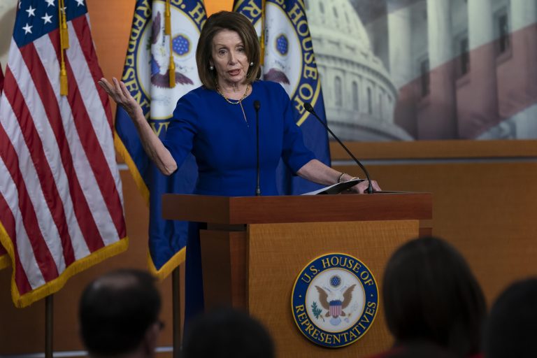 Speaker of the House Nancy Pelosi, D-Calif., meets with reporters during her weekly news conference, at the Capitol in Washington, Thursday, March 7, 2019. (J. Scott Applewhite/AP Photo)
