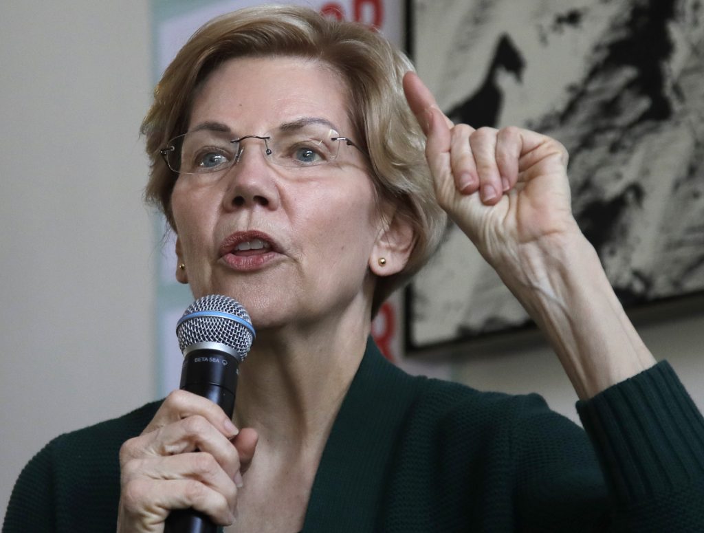 Elizabeth Warren Democratic presidential candidate Sen. Elizabeth Warren, D-Mass., speaks at a campaign house party, Friday, March 15, 2019, in Salem, N.H. (Elise Amendola/AP Photo)