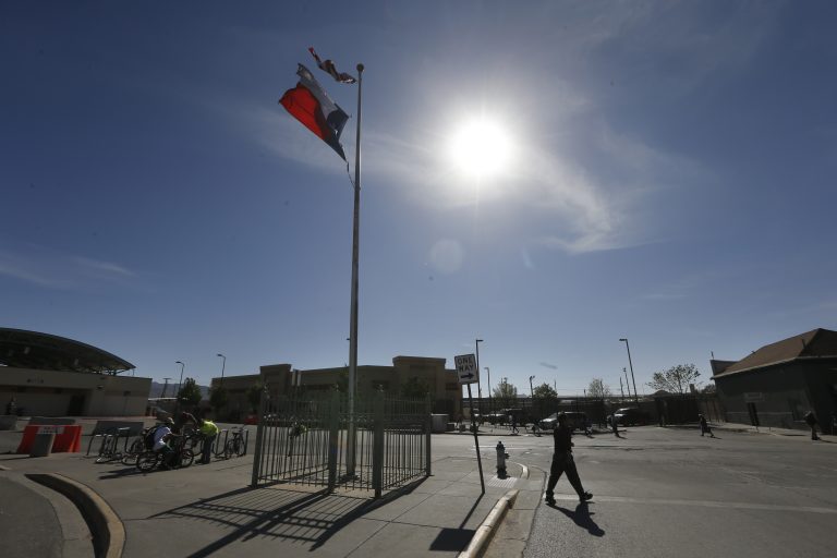 A person crosses the street at a U.S Mexico border crossing in El Paso, Texas, Friday, March 29, 2019. (Gerald Herbert/AP Photo)