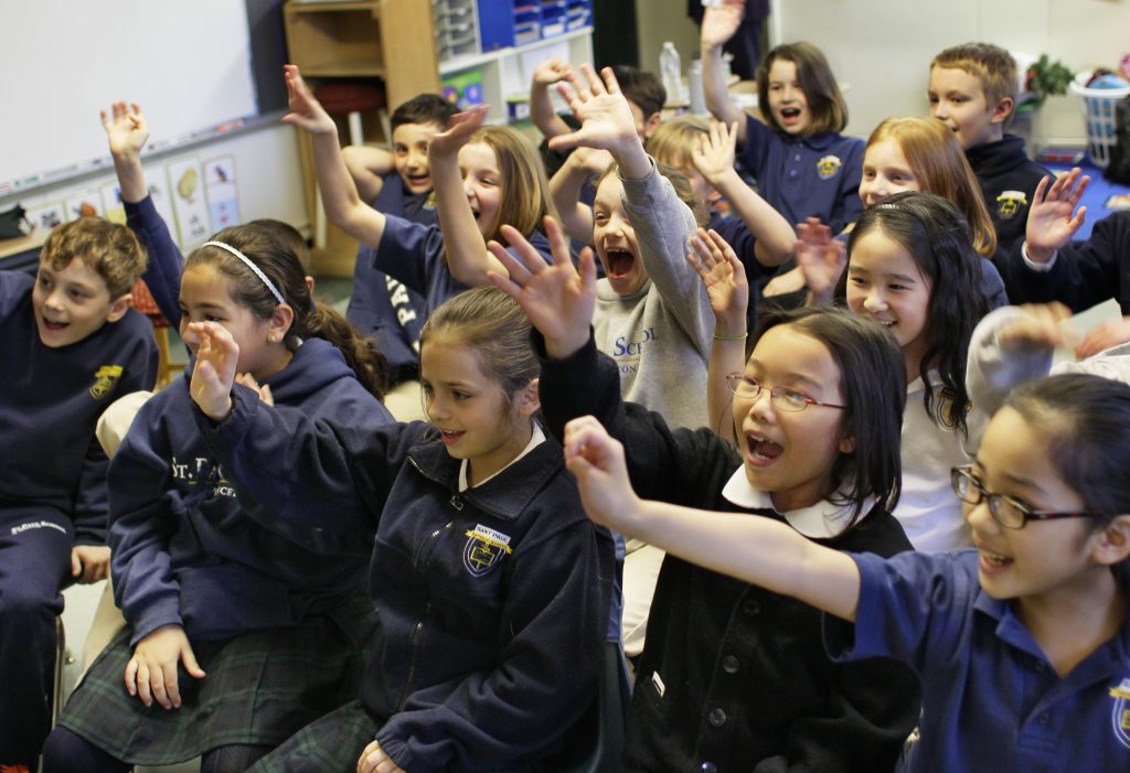 Skype in the classrooms Read Aloud Initiative Students in the 3rd grade at St. Paul School in Princeton, N.J. are pictured in this file photo (Tom Mihalek/AP Images for Skype)