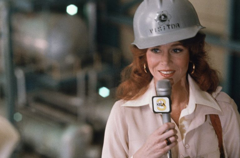 Actress Jane Fonda is shown during the filming of her movie 