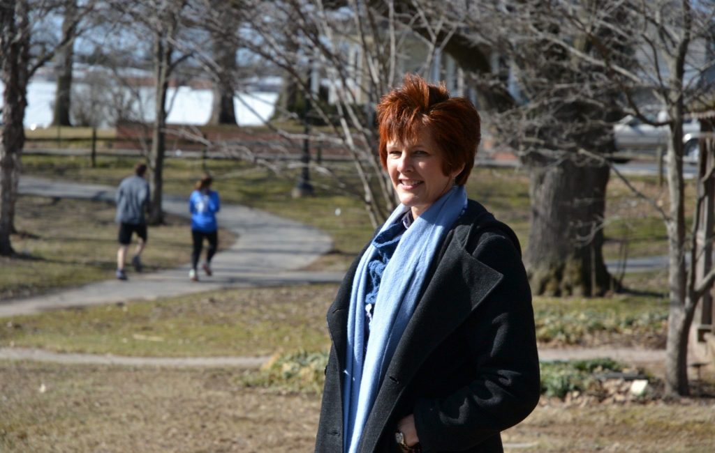 Chris-one-1920×1219 Chris Achenbach-Kimmel stands for a portrait at Elizabethtown College where she works. (PA Post)