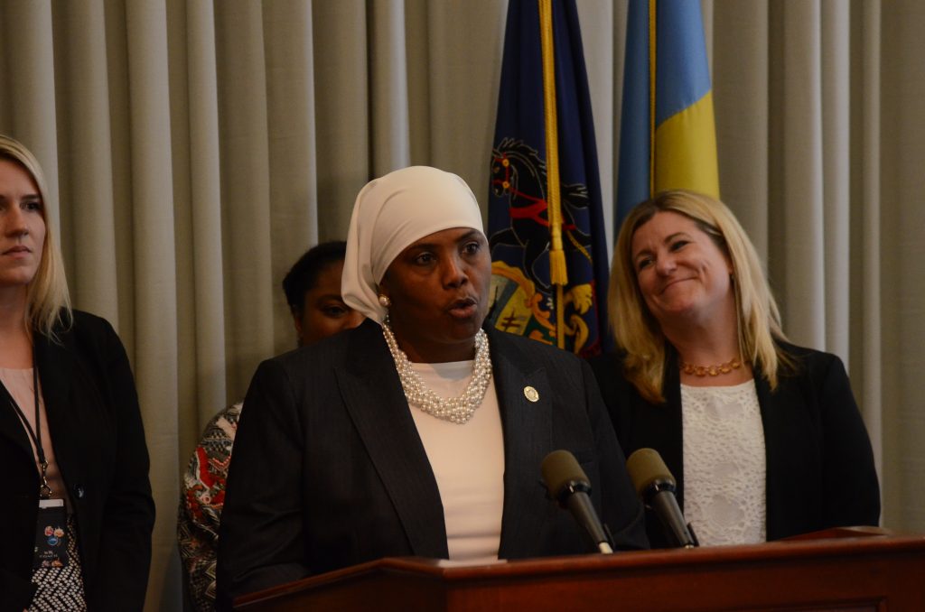 Harrell Movita Johnson-Harrell, shown here while she was the supervisor of the Philadelphia district attorney's Victim/Witness Services unit. An invocation given before Johnson-Harrell's swearing-in to the state House was broadly construed as Islamophobic. (Tom MacDonald/WHYY)