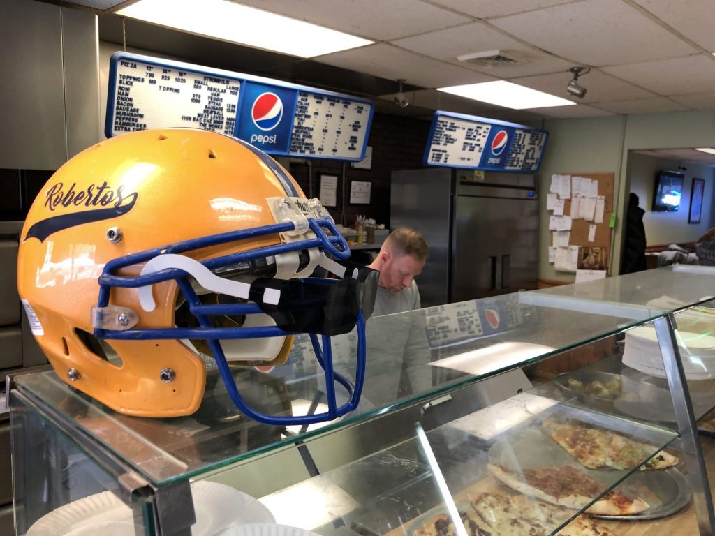 IMG_2875-1920×1440 David Kitner works inside his pizza shop in Middletown on Friday, March 1, 2019. (Ed Mahon/PA Pos)