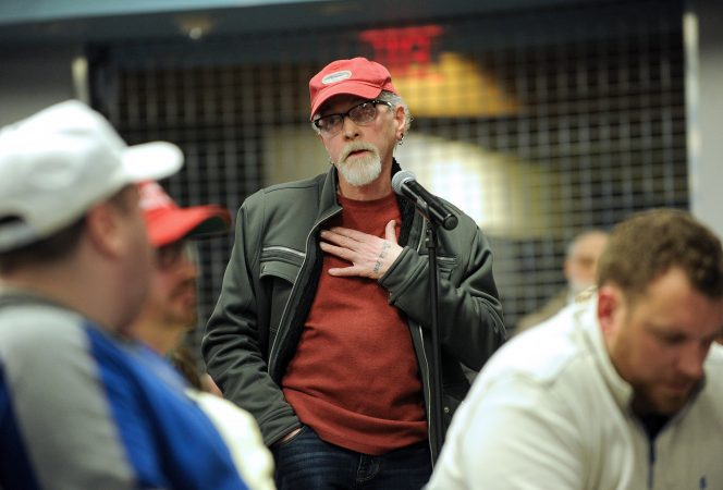 Jim McNulty, of Dixon City, talks about how medical marijuana use has ended his seizures which were a result of a serious brain injury following a motorcycle accident. (Matt Smith for WHYY)