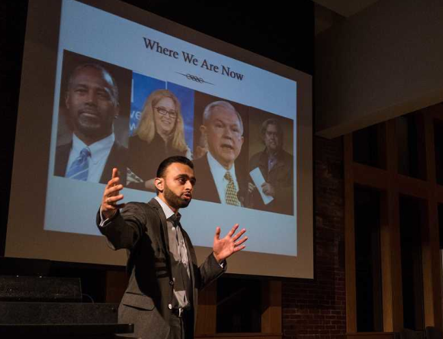 Screen Shot 2019-03-16 at 9.13.42 AM Harris Zafar, national spokesman for the Ahmadiyya Muslim Community USA, preaches a message of tolerance in response to anti-Muslim hate. (Courtesy of Harris Zafar/Philly Trib)