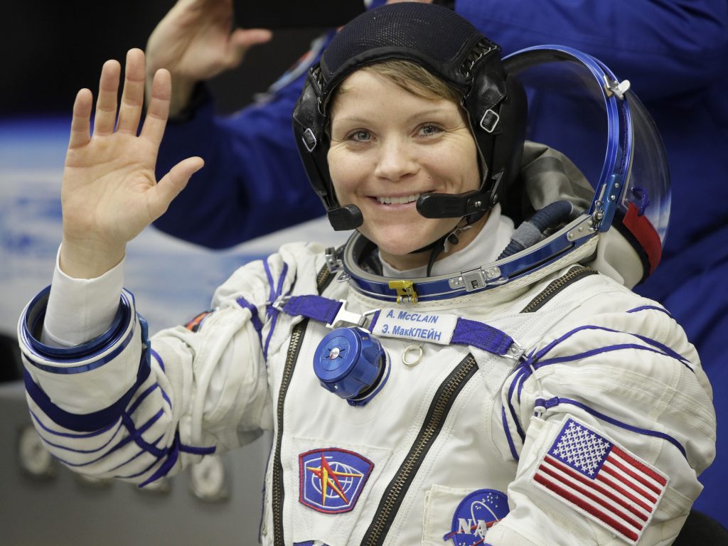 While she was working last week, U.S. astronaut Anne McClain realized that she needed a medium-size suit for spacewalking. (Dmitri Lovetsky/AP)