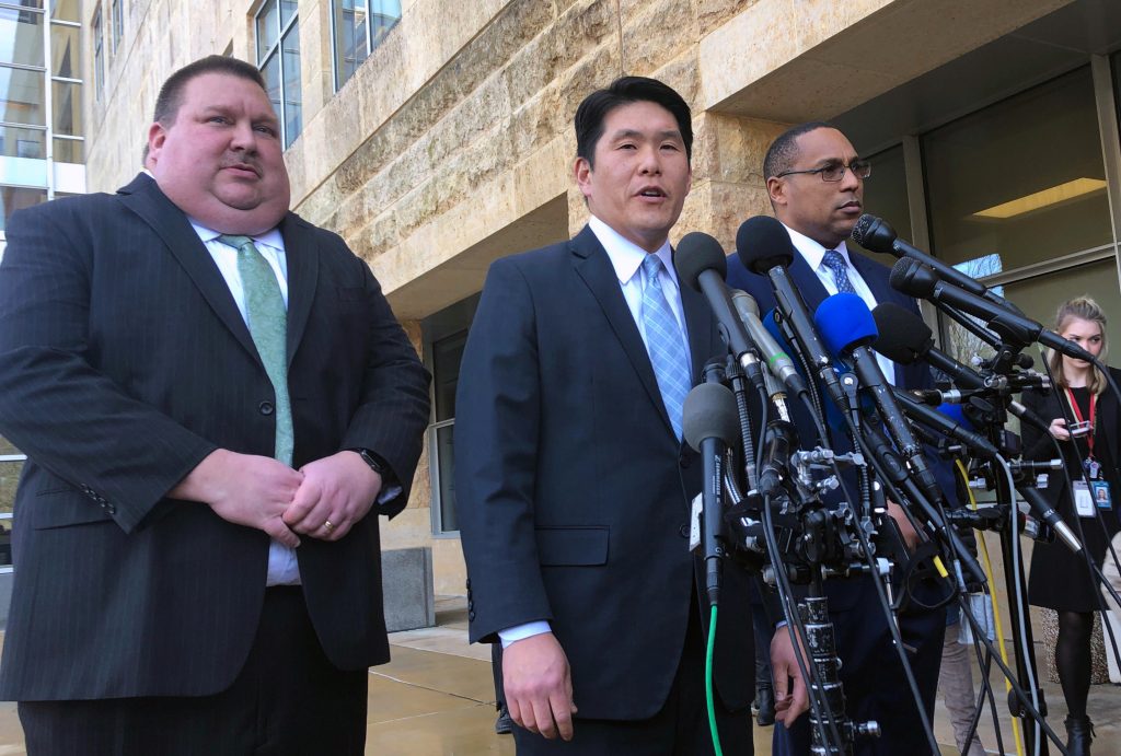 U.S. Attorney Robert Hur (center) discusses the charges against Christopher Hasson with Art Walker (left) of the Coast Guard investigative service, and FBI special agent Gordon Johnson last month. U.S. Attorney Robert Hur (center) discusses the charges against Christopher Hasson with Art Walker (left) of the Coast Guard investigative service, and FBI special agent Gordon Johnson last month.