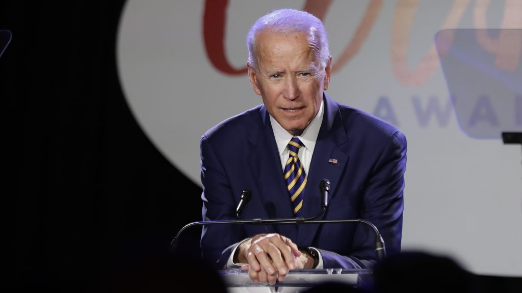 Former Vice President Joe Biden speaks at the Biden Courage Awards, an event related to combating campus sexual assault, on Tuesday. Activist and former candidate Lucy Flores says Biden touched her in 2014, in an encounter that “wasn’t violent or sexual, it was demeaning and disrespectful.” Former Vice President Joe Biden speaks at the Biden Courage Awards, an event related to combating campus sexual assault, on Tuesday. Activist and former candidate Lucy Flores says Biden touched her in 2014, in an encounter that