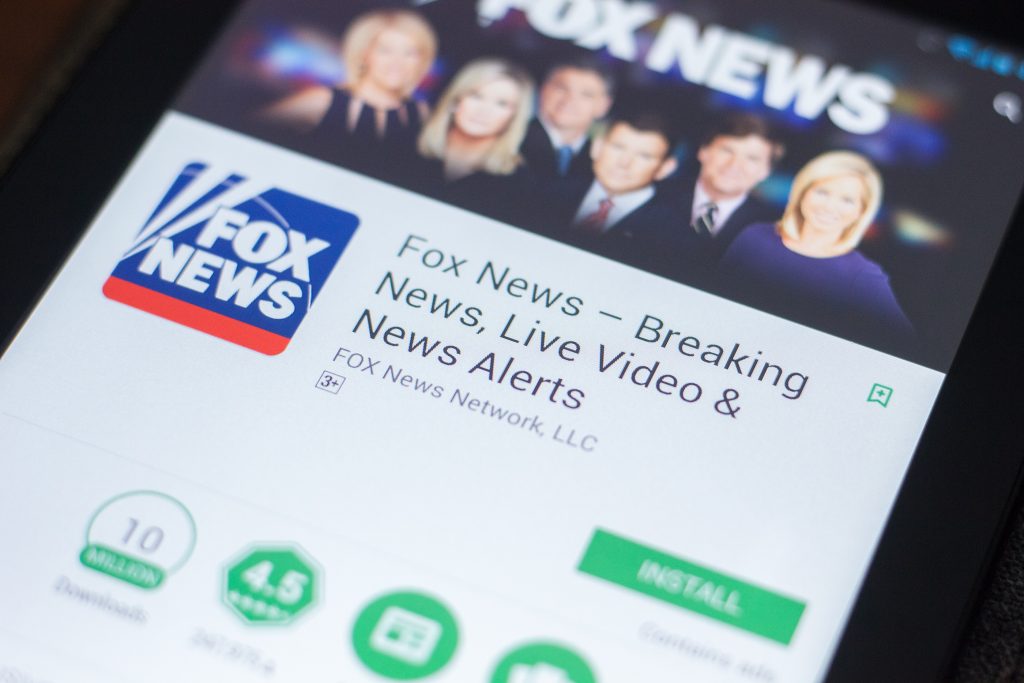 Ryazan, Russia – April 19, 2018 – Fox News Mobile App On The Dis Fox News mobile app on the display of tablet PC