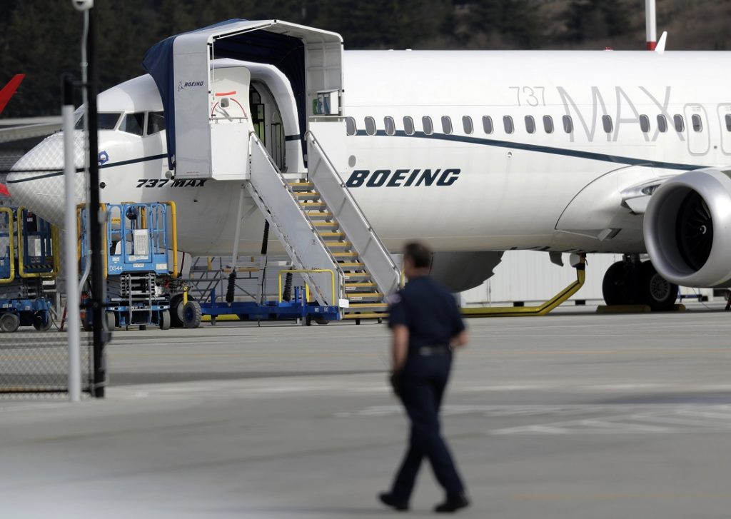 Ethiopia Plane Crash Boeing In this March 14, 2019, a Boeing 737 MAX 8 airplane parked at Boeing Field in Seattle. U.S. (AP Photo/Ted S. Warren, File)