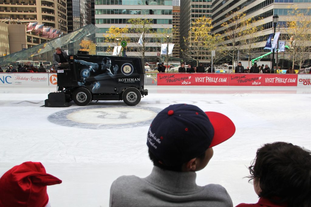 dilworth rink9 A zamboni puts a fresh gloss on the Dilworth Plaza ice rink.
