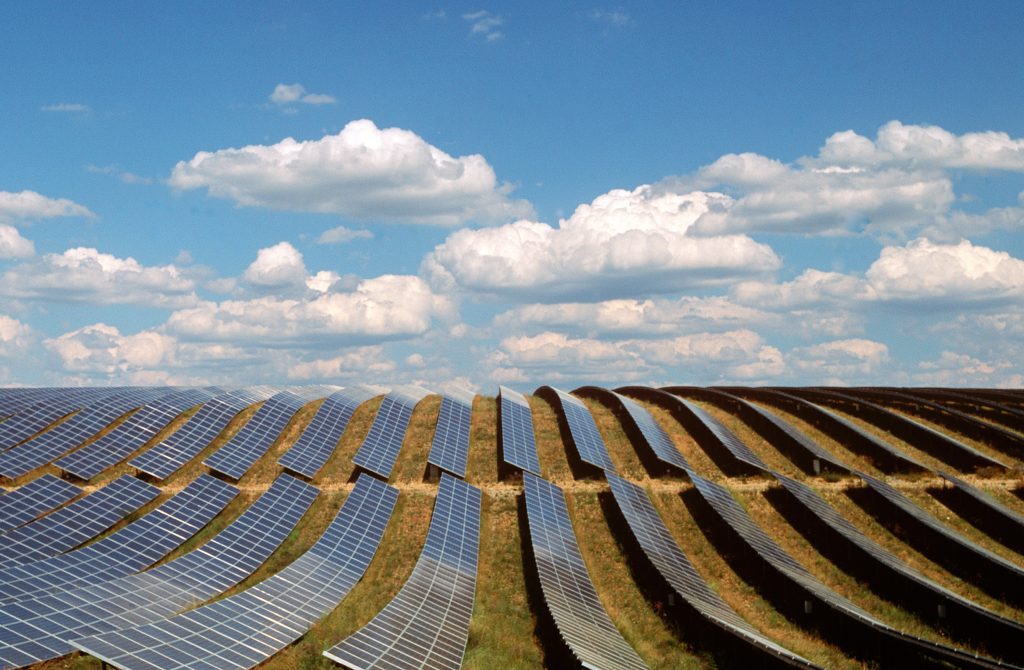 Solar panels fill a field in Provence-Alpes-Cote d’Azur, France. Solar panels fill a field in Provence-Alpes-Cote d'Azur, France. (Panoramic Images/Getty Images)