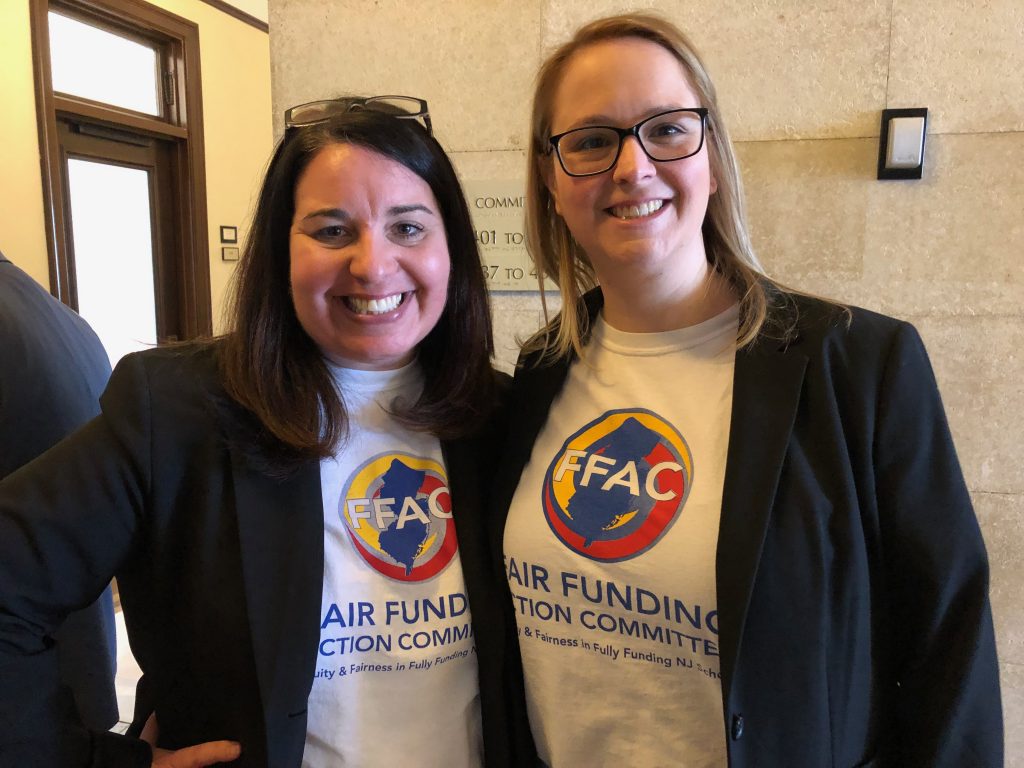 file-43 Jen Cavallaro-Fromm and Andrea Katz, advocates in New Jersey, attended the first public budget hearing of the year in Trenton on Wednesday. (Joe Hernandez/WHYY)