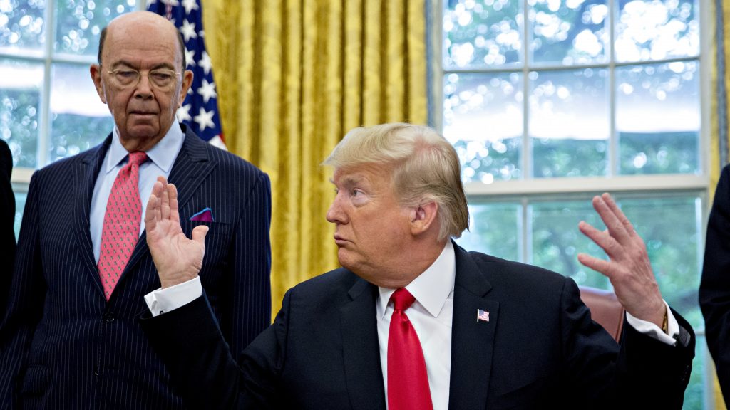 Commerce Secretary Wilbur Ross stands behind President Trump at the White House in 2018. Ross, who oversees the Census Bureau, approved adding to the 2020 census a question asking, “Is this person a citizen of the United States?” Commerce Secretary Wilbur Ross stands behind President Trump at the White House in 2018. Ross, who oversees the Census Bureau, approved adding to the 2020 census a question asking,