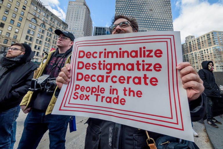LGBTQ, immigrant rights and criminal justice reform groups, launched a coalition, Decrim NY, in February to decriminalize the sex trade in New York. (Erik McGregor/Getty Images)