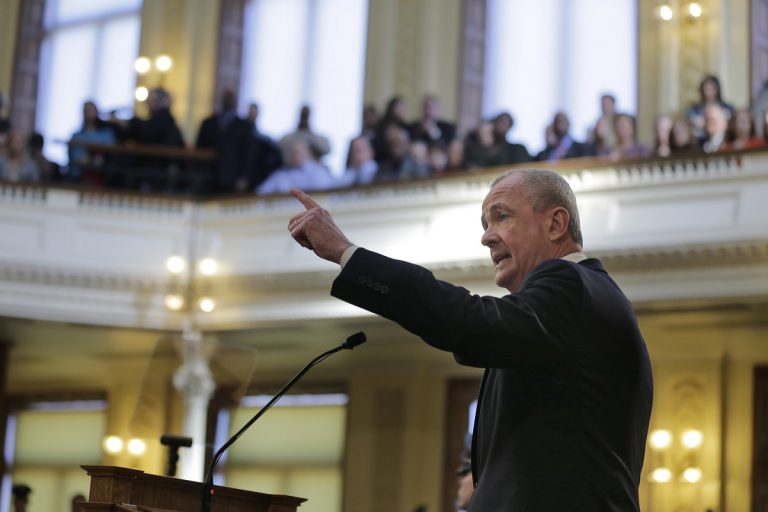 New Jersey Gov. Phil Murphy speaks during a joint meeting of the Democratic-led Assembly and Senate in Trenton, N.J., Tuesday, March 5, 2019. (AP Photo/Seth Wenig)