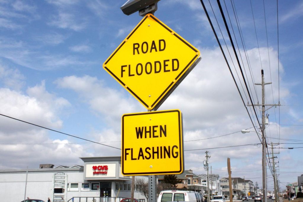 sea isle flooding sign A flood warning sign installed in Sea Isle City. (Provided)