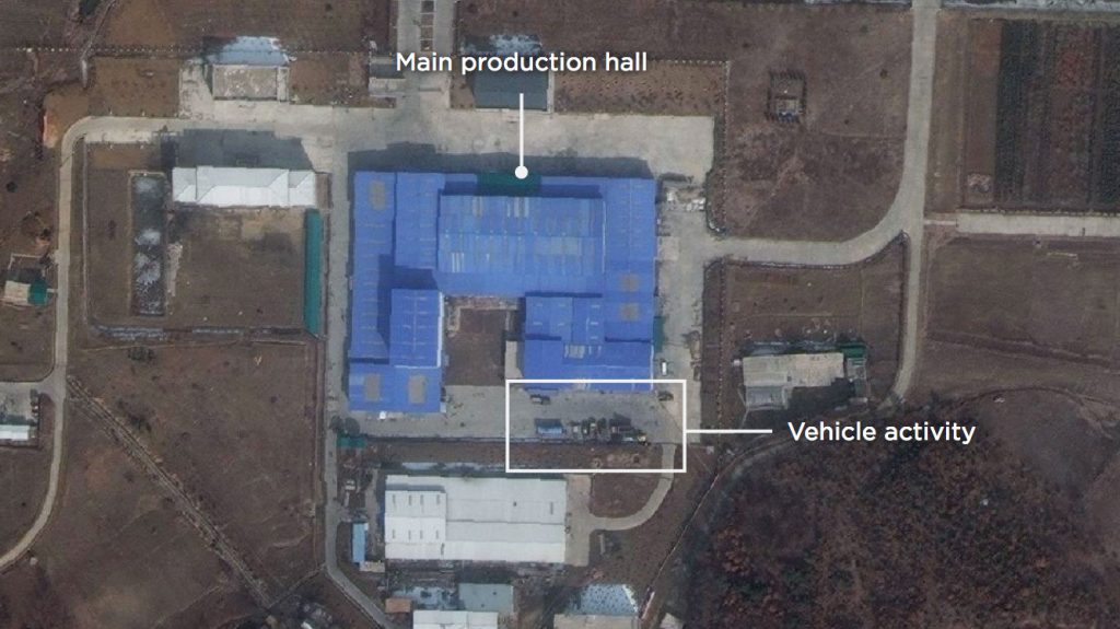 A satellite image taken Feb. 22 shows the Sanumdong research center near Pyongyang, North Korea Credit: Satellite image (taken Feb. 22) ©2019 DigitalGlobe Inc. Analysis by the James Martin Center for Nonproliferation Studies, Middlebury Institute of International Studies at Monterey. (Graphic by Alyson Hurt/NPR)