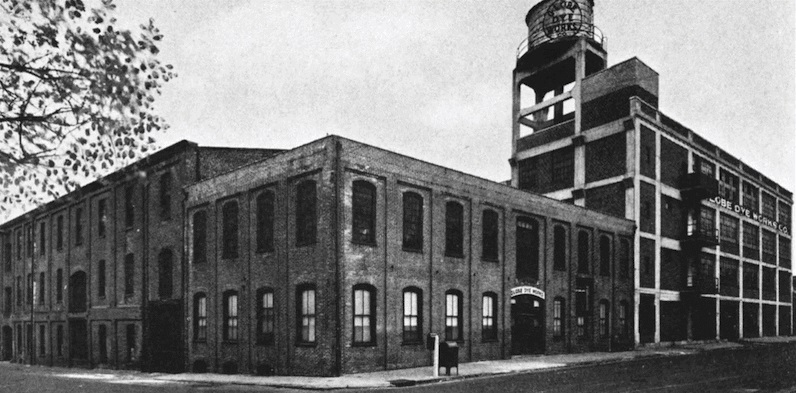 The original Globe Dye Works building built in 1867 by Greenwood & Bault still stands at the corner of Torresdale Avenue and Kinsey Street. (Courtesy of Globe Dye Works)