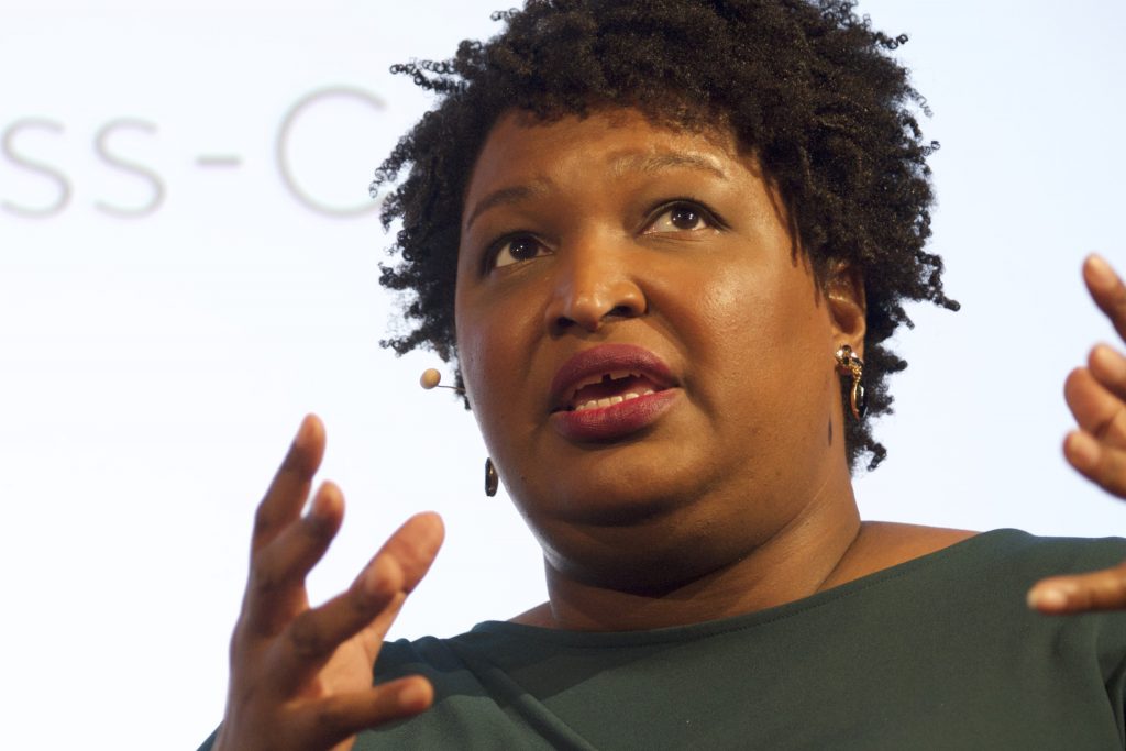 Stacey Abrams at Radio Times Stacey Abrams speaks about politics and her life during an interview with Marty Moss-Coane for Radio Times, in front of a live audience at WHYY in Philadelphia, Pa., April 5, 2019. (Bastiaan Slabbers for WHYY)