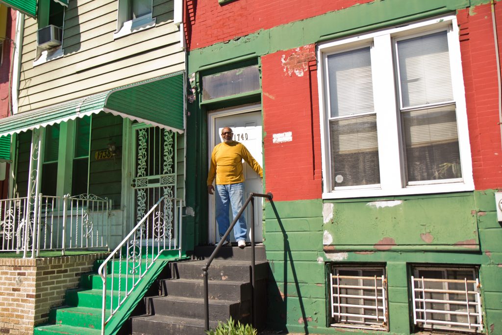 2019 04 10 senior housing repair Bobby McCurdy outside of his home in North Philadelphia. (Kimberly Paynter/WHYY)