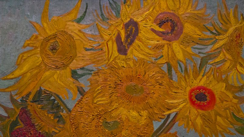 Vincent Van Gogh’s “Sunflowers” at “The Impressionist’s Eye” exhibit at the Philadelphia Museum of Art. (Kimberly Paynter/WHYY)